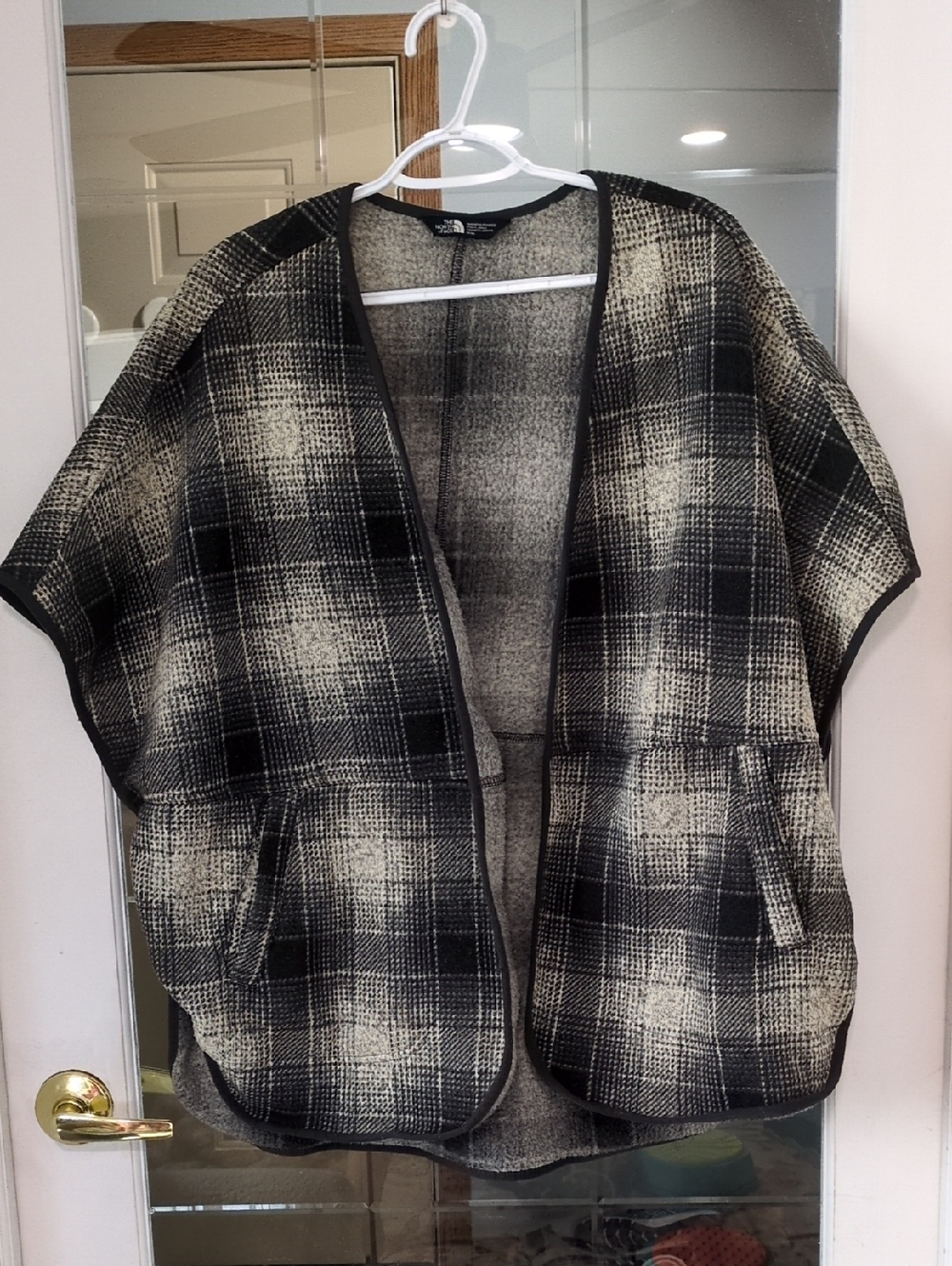 The North Face Crescent Plaid Open-Front Sweater Poncho